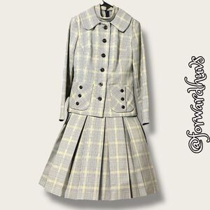 Vintage 1960s–70s Herman Marcus Dallas Plaid Dress & Jacket Set - No Size Tag